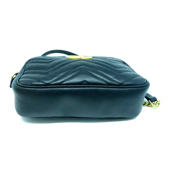 💎✨BEAUTIFUL✨💎 Gucci GG Marmont Chain Crossbody Leather Black Shoulder Bag - Picture 5 of 14